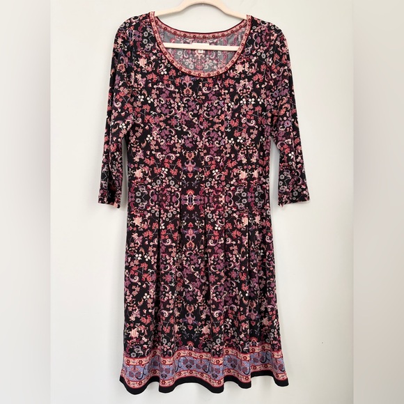 Max Studio Multicolor Boho Floral Dress, Size Large - Picture 4 of 13